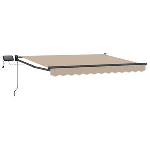 vidaXL Toldo manual retr&aacute;ctil con LEDs Beige y Antracita 2,5 x 2 m
