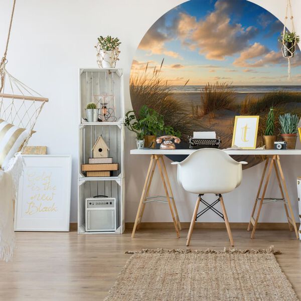 WallArt Círculo de papel pintado Beachlife 190 cm