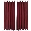 vidaXL 2 cortinas micro-satinadas con trabillas color burdeos, 140 x 175 cm
