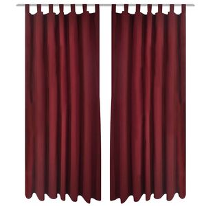 vidaXL 2 cortinas micro-satinadas con trabillas color burdeos, 140 x 175 cm