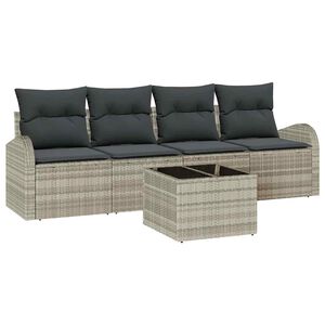 vidaXL Conjunto de sof&aacute; de jard&iacute;n Gris claro 55 x 55 x 37 cm