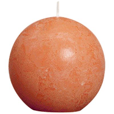 Bolsius Velas rústicas de bola naranja 6 unidades 80 mm