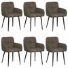 vidaXL Sillas de comedor 6 pcs Cuero de Suede Sint&eacute;tico Gris oscuro
