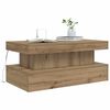 vidaXL Mesa de centro con luces LED roble artisian 90x50x40 cm