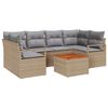 vidaXL Conjunto de sof&aacute; de jard&iacute;n 7 pcs beige y gris claro
