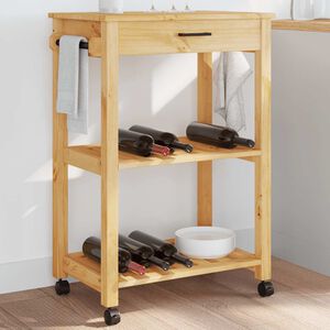 vidaXL Carrito de cocina MONZA madera maciza de pino 60x40x88,5 cm