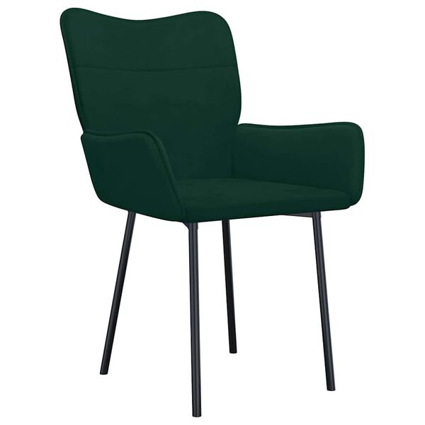vidaXL Sillas de comedor 2 unidades terciopelo verde oscuro