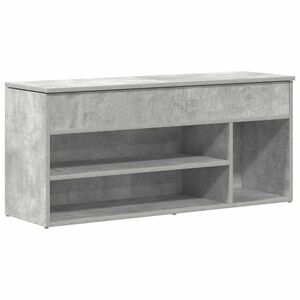 vidaXL Banco zapatero madera de ingenier&iacute;a gris hormig&oacute;n 102x30,5x45cm
