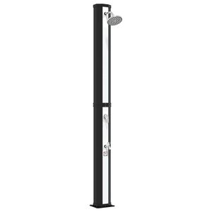 vidaXL Ducha solar con cabezal de ducha y grifo 40 l Negro y Plata
