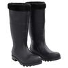 vidaXL Botas de agua con calcetines extra&iacute;bles negro n&uacute;mero 41 PVC