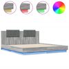 vidaXL Estructura de cama cabecero luces LED gris Sonoma 160x200 cm