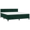 vidaXL Cama box spring colch&oacute;n y LED terciopelo verde oscuro 180x200cm