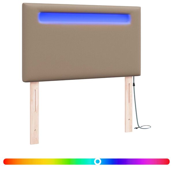 vidaXL Cabecero LED Capuchino 90 cm Cuero sint&eacute;tico