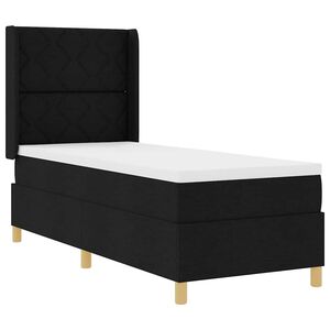 vidaXL Cama tipo Box Spring con tiras LED Negro 80 x 200 cm tela