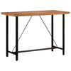vidaXL Mesa alta de hierro y madera maciza de acacia 150x70x107 cm