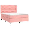 vidaXL Cama box spring con colch&oacute;n terciopelo rosa 140x200 cm