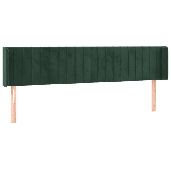 vidaXL Cabecero con LED de terciopelo verde oscuro 203x16x78/88 cm
