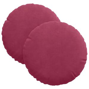 vidaXL Cojines para asiento 2 pcs Rojo vino &Oslash; 40 x 13 cm Terciopelo