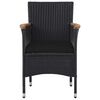 vidaXL Set comedor jard&iacute;n 5 pzas rat&aacute;n sint&eacute;tico y madera acacia negro
