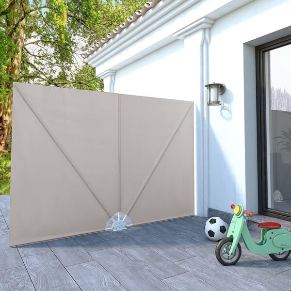 vidaXL Toldo lateral plegable terraza color crema 240x160 cm