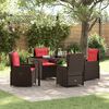 vidaXL Conjunto de Comedor de Jard&iacute;n 5 pcs Marr&oacute;n Polirat&aacute;n