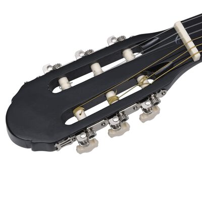 vidaXL Guitarra clásica para principiantes con funda negro 4/4 39"