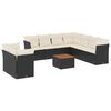 vidaXL Set de sof&aacute;s de jard&iacute;n 10 pzas cojines rat&aacute;n sint&eacute;tico negro