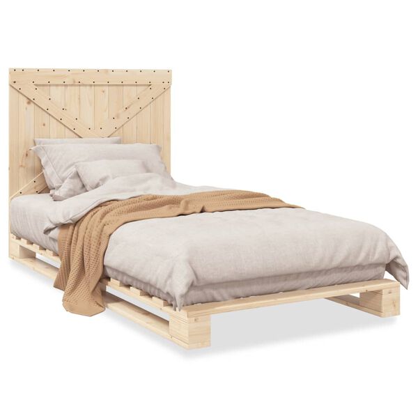 vidaXL Estructura de cama con cabecero madera maciza pino 100x200 cm