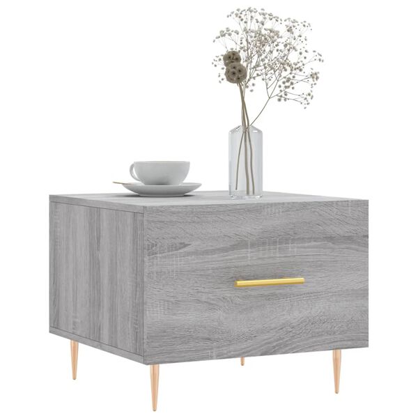 vidaXL Mesa de centro madera contrachapada gris Sonoma 50x50x40 cm
