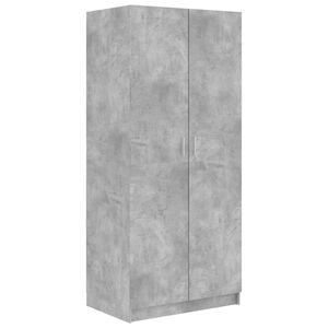 vidaXL Armario de madera contrachapada gris hormig&oacute;n 80x52x180 cm