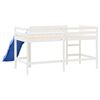 vidaXL Cama alta de ni&ntilde;os con tobog&aacute;n madera maciza blanca 90x190 cm