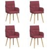 vidaXL Sillas de comedor 4 uds. Tela Rojo vino 60 x 56 x 93 cm