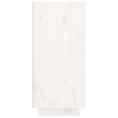vidaXL Aparador de madera maciza de pino blanco 111x34x75 cm