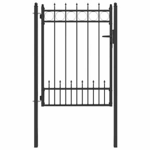 vidaXL Puerta de cerca HORST Acero Negro Con cerradura