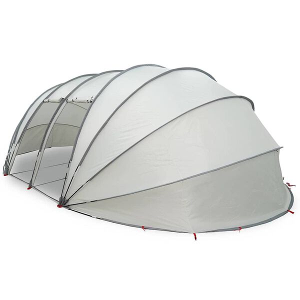 vidaXL Tienda de piscina tipo cúpula Gris 640 x 432 x 205 cm