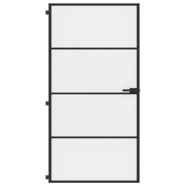 vidaXL Puerta interior delgada negra vidrio y aluminio 102,5x201,5 cm