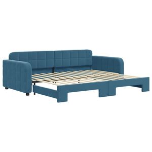 vidaXL Sof&aacute; cama nido terciopelo azul 90x200 cm