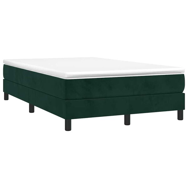 vidaXL Cama box spring con colch&oacute;n terciopelo verde oscuro 120x190 cm