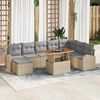 vidaXL Conjunto de sof&aacute; de jard&iacute;n con coj&iacute;n 9 pcs beige y gris claro