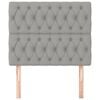 vidaXL Cabecero de cama gris claro 90x7x118/128 cm Tela