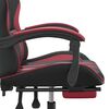 vidaXL Silla gaming con reposapi&eacute;s cuero sint&eacute;tico negro rojo tinto