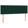 vidaXL Cama box spring colch&oacute;n y LED terciopelo verde oscuro 140x200cm