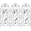 vidaXL Soporte para plantas trepadoras 3 uds hierro negro 40x100 cm