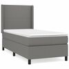 vidaXL Cama box spring con colch&oacute;n tela gris oscuro 90x190 cm