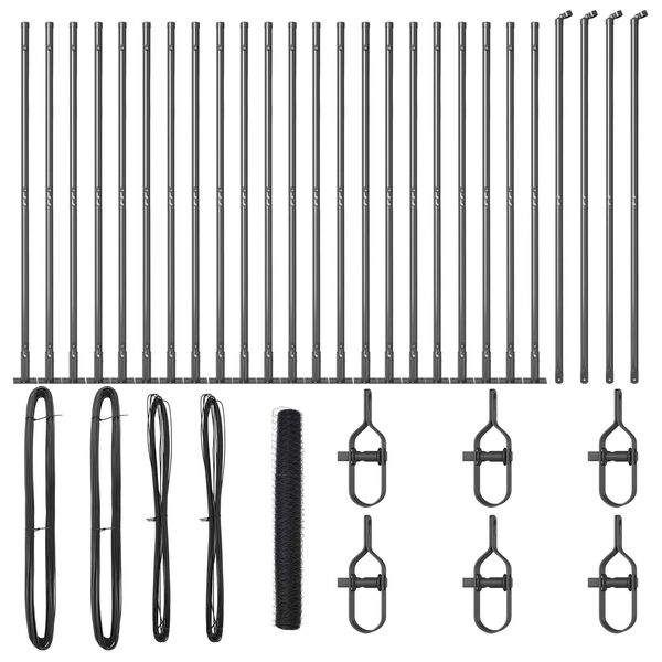 vidaXL Poste de Valla Gris 50 x 1,2 m (malla de 50 mm) Acero y PVC