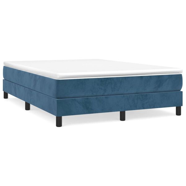 vidaXL Estructura de cama con somier terciopelo azul oscuro 140x200cm