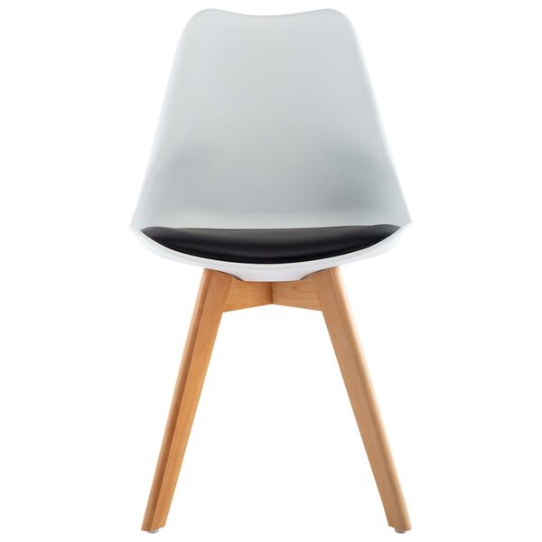 vidaXL Sillas de comedor 4 unidades cuero sint&eacute;tico blanco y negro