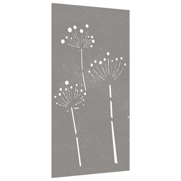 vidaXL Adorno de pared de jard&iacute;n acero corten dise&ntilde;o flores 105x55 cm