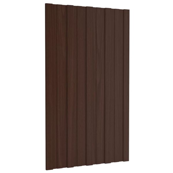 vidaXL Panel para tejado acero galvanizado marrón 36 unidades 80x45 cm