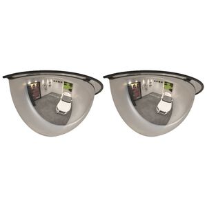 vidaXL Espejos de tr&aacute;fico 2 unidades mitad combada acr&iacute;lico &Oslash;40 cm